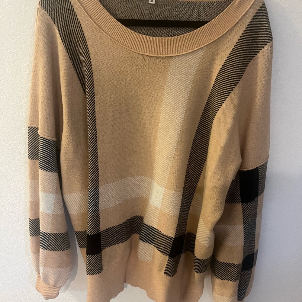 Stylish Beige and Black Women's Sweater